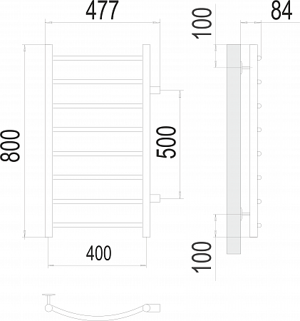 Классик П8 400х800 бп500 Полотенцесушитель  TERMINUS Брянск - фото 3