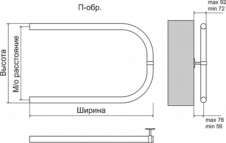 Эконом П-обр AISI 32х2 500х500 Полотенцесушитель  TERMINUS Брянск - фото 3