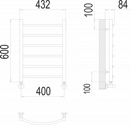 Классик П6 400х600 Полотенцесушитель  TERMINUS Брянск - фото 3