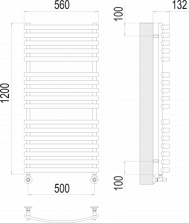 Капри П17 500х1200 Полотенцесушитель  TERMINUS Брянск - фото 3