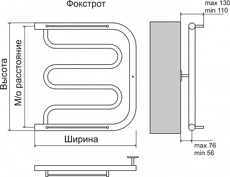 Фокстрот AISI 32х2 500х400 Полотенцесушитель  TERMINUS Брянск - фото 4