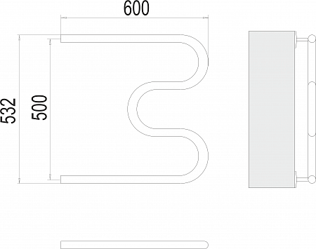 М-обр AISI 32х2 500х600 Полотенцесушитель  TERMINUS Брянск - фото 3