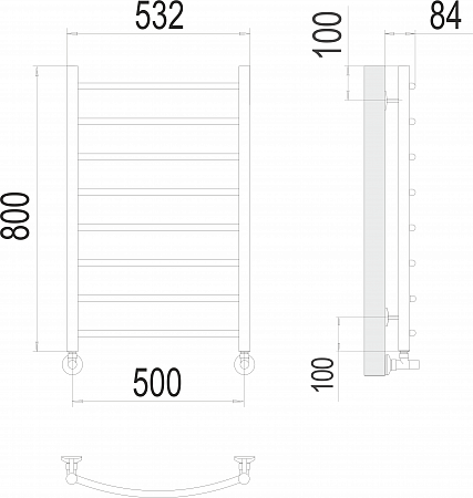 Классик П8 500х800 Полотенцесушитель  TERMINUS Брянск - фото 3