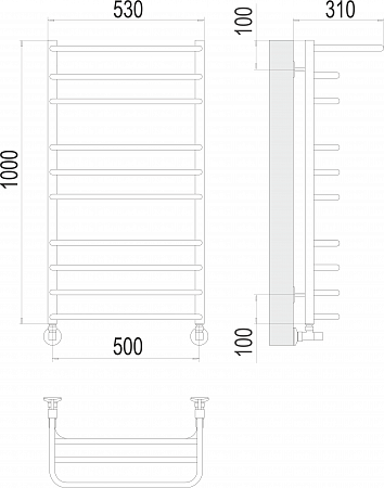 Арктур П10 500х1000 Полотенцесушитель  TERMINUS Брянск - фото 3