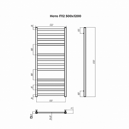 Ното П12 500х1200 Полотенцесушитель TERMINUS Брянск - фото 3