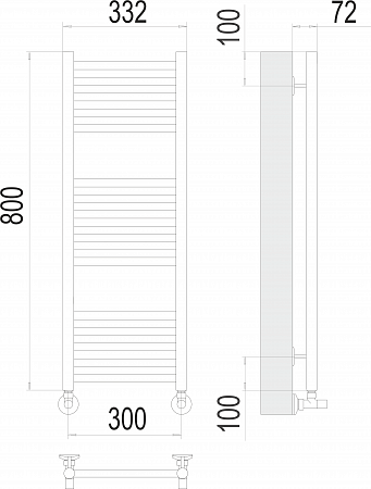 Аврора П16 300х800 Полотенцесушитель  TERMINUS Брянск - фото 3