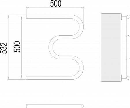 М-обр AISI 32х2 500х500 Полотенцесушитель  TERMINUS Брянск - фото 3