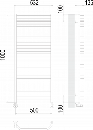 Виктория П20 500х1000 Полотенцесушитель  TERMINUS Брянск - фото 3