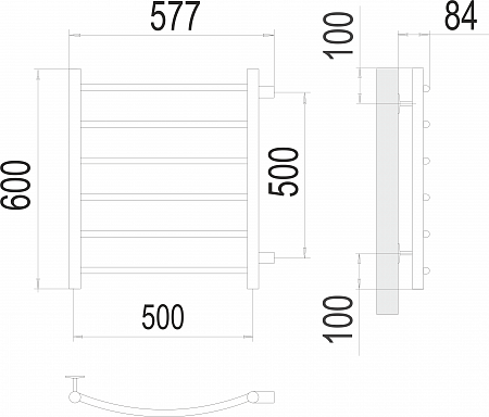 Классик П6 500х600 бп500 Полотенцесушитель  TERMINUS Брянск - фото 3