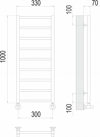 Контур П9 300х1000 Полотенцесушитель  TERMINUS Брянск - фото 3