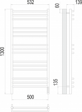 Прато П15 500х1300 электро (sensor quick touch) Полотенцесушитель  TERMINUS Брянск - фото 3