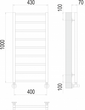 Контур П9 400х1000 Полотенцесушитель  TERMINUS Брянск - фото 3