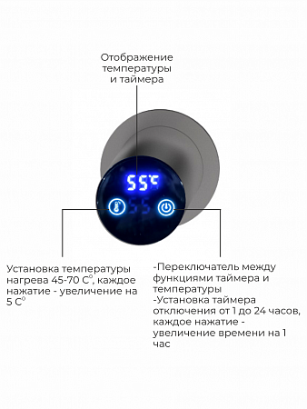 Аккорд П5 500х800 электро Полотенцесушитель TERMINUS Оружейная сталь Брянск - фото 4